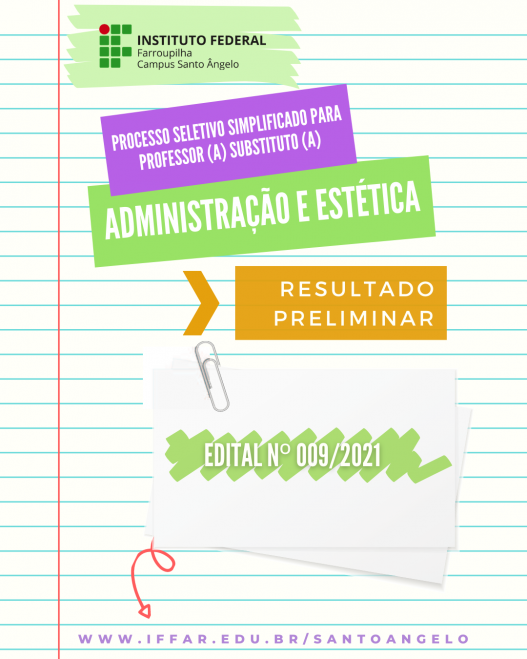 Edital Nº 009.2021 Prof. Substituto