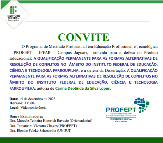 Convite Defesa Carina T4