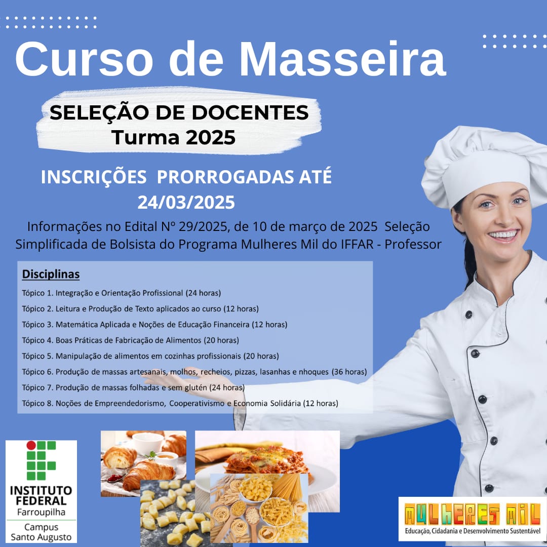 Inscrições prorrogadas professores mulheres mil 2025