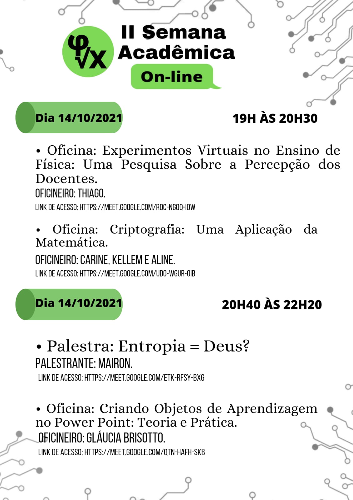 Semana Acadêmica das Licenciaturas Dia 2