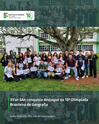 IFFar-SAN conquista destaque na 10ª Olimpíada Brasileira de Geografia
