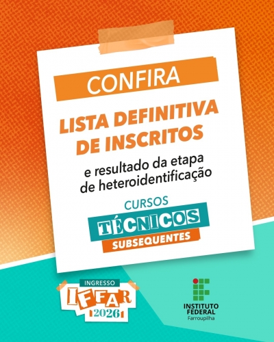 Acompanhe o sorteio eletrônico dos Técnicos Subsequentes nesta segunda-feira (17)