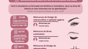 Curso de Atualização em Estética e Bem-Estar – Ano 3 oferece minicursos gratuitos Curso de Atualização em Estética e Bem-Estar – Ano 3 oferece minicursos gratuitos